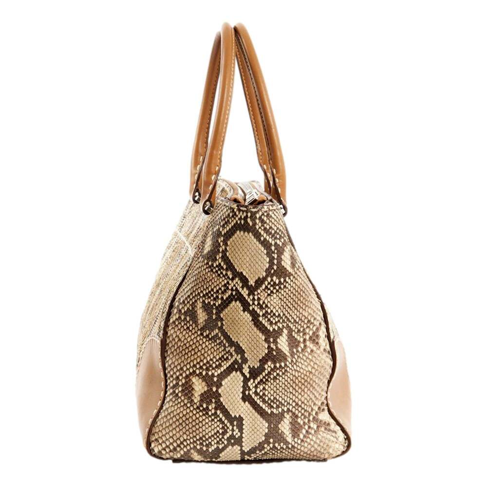 Prada Galleria Natural Python Leather Brown Doubl… - image 4